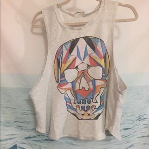 Colored skull crop top